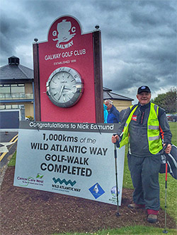 Success! Cancer survivor Nick Edmund completes part one of his charity golf trek 
